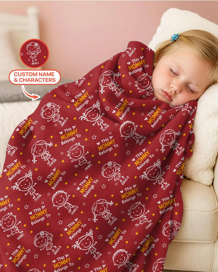 Custom Name "This Mommy Belongs To" Doodle Bamboo Blanket