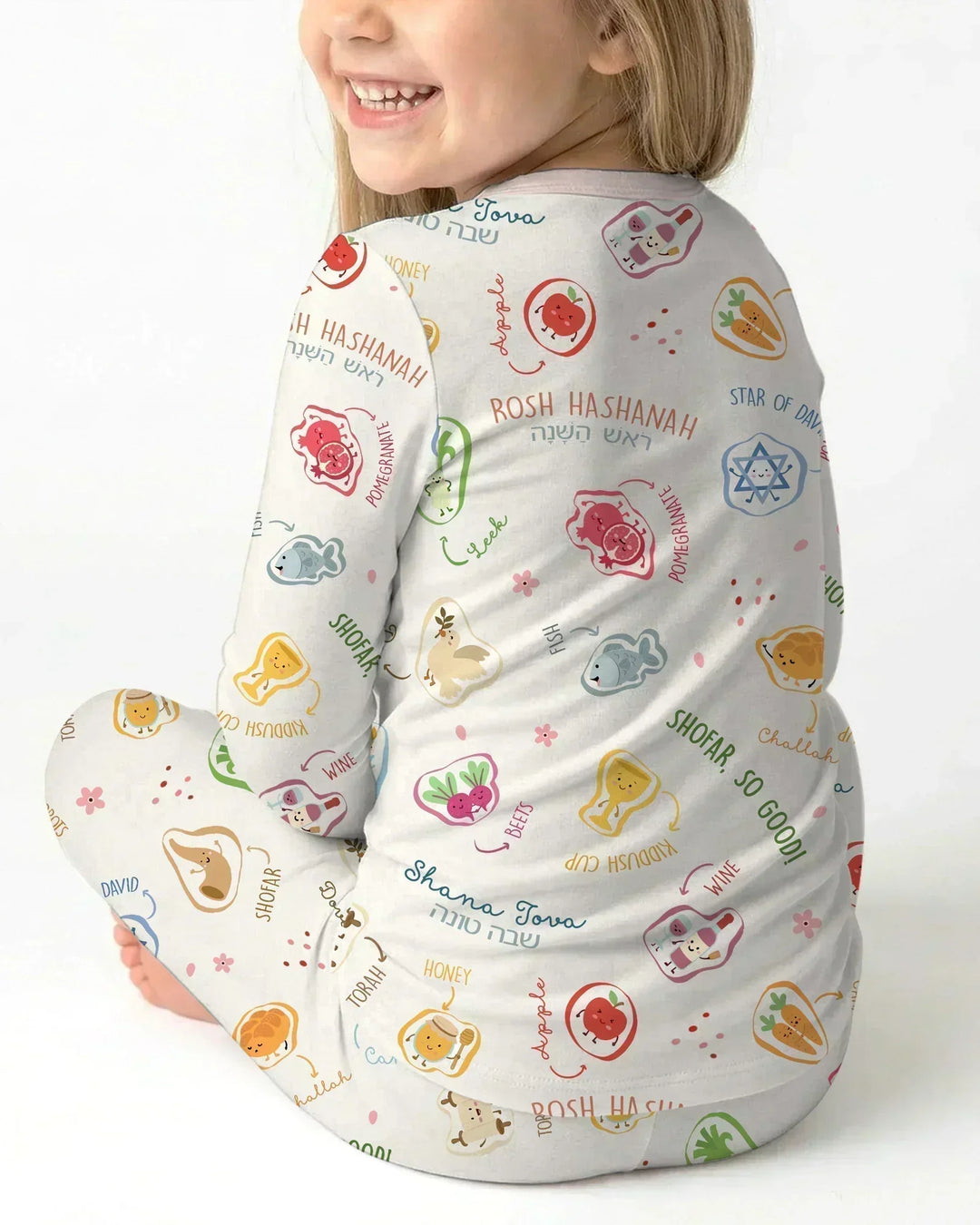 Zweiteiliges Langarm-Pyjama-Set mit Sommerfrüchten