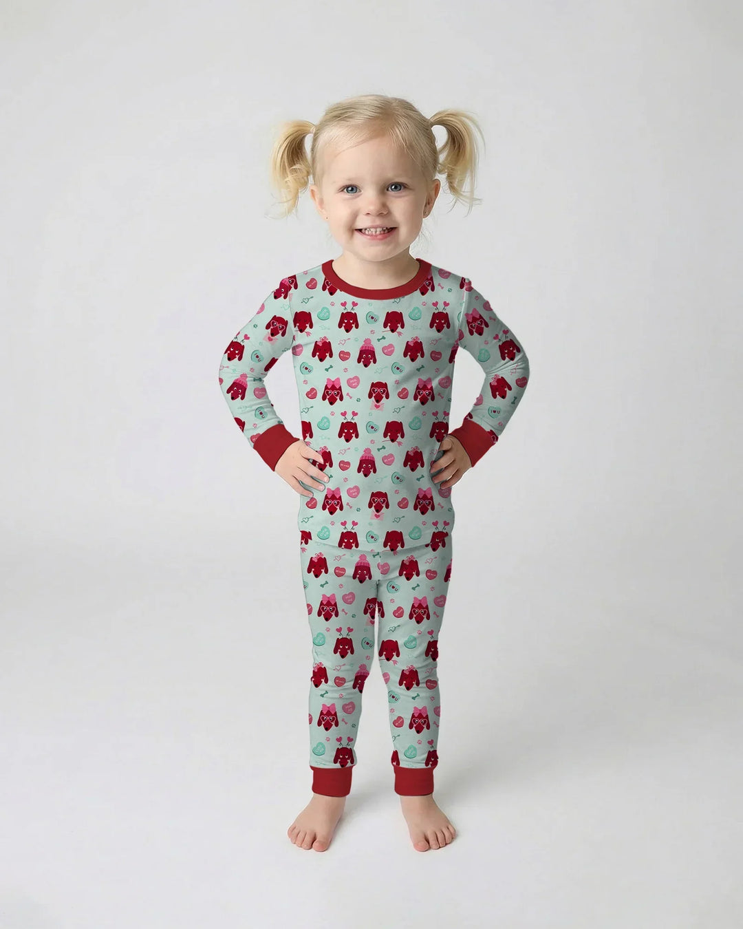 Zweiteiliges Langarm-Pyjama-Set mit Sommerfrüchten
