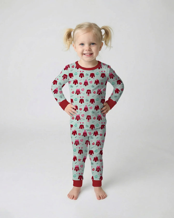 Zweiteiliges Langarm-Pyjama-Set mit Sommerfrüchten