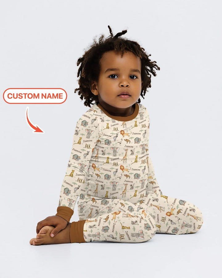 Zweiteiliges Langarm-Pyjama-Set mit Sommerfrüchten