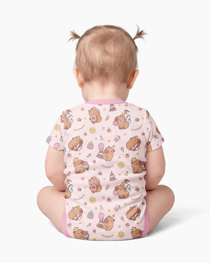 Personalized Capy Birthday Girl Bamboo Bodysuit