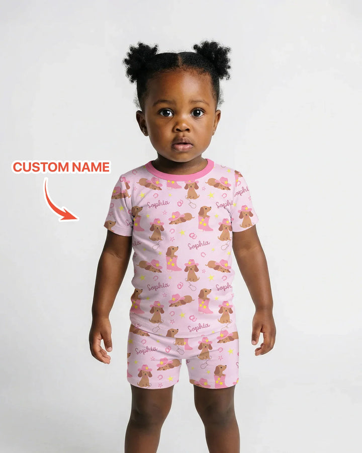 Zweiteiliges Pyjama-Set mit kurzen Ärmeln und Shorts im Sommer-Design