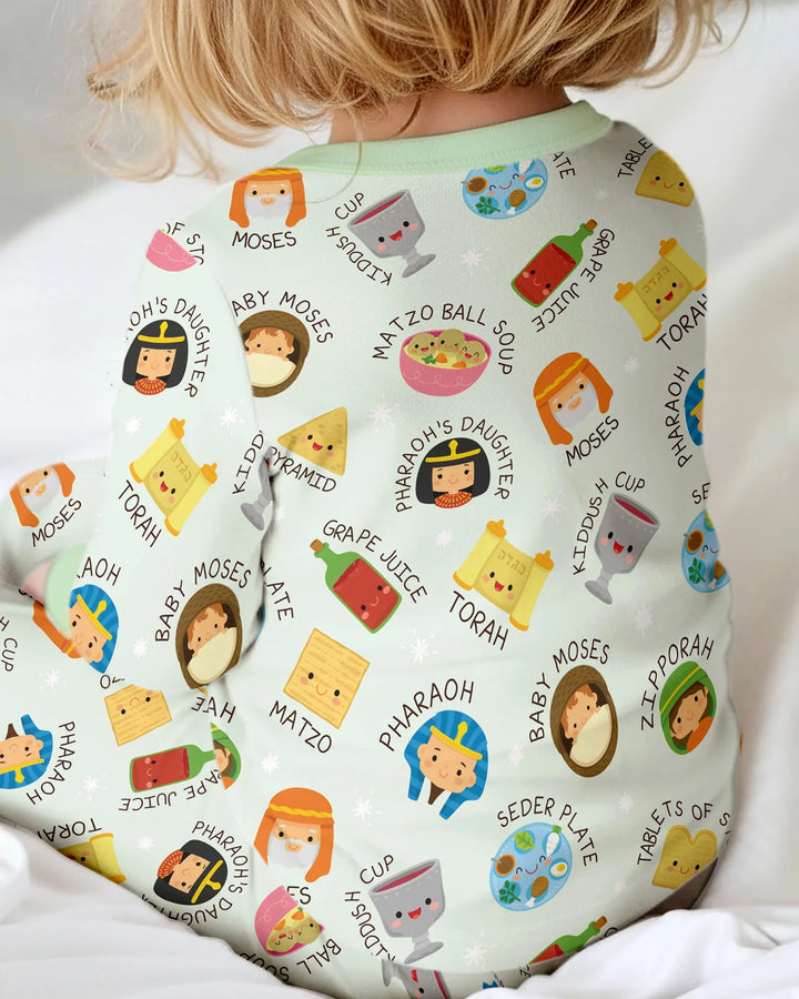 Zweiteiliges Langarm-Pyjama-Set mit Sommerfrüchten