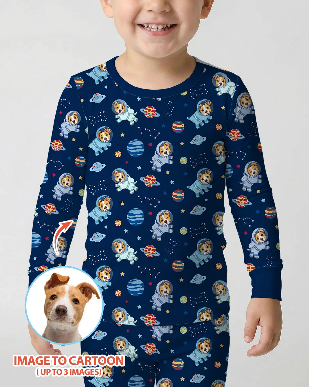 Zweiteiliges Langarm-Pyjama-Set mit Sommerfrüchten