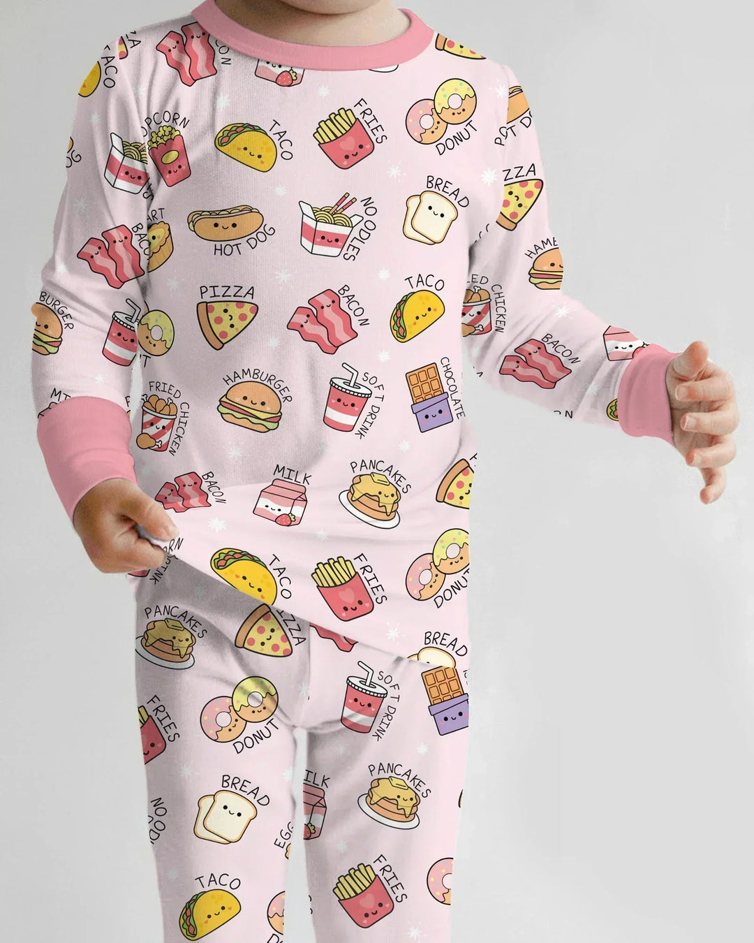 Zweiteiliges Langarm-Pyjama-Set mit Sommerfrüchten