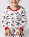 Zweiteiliges Langarm-Pyjama-Set mit Sommerfrüchten