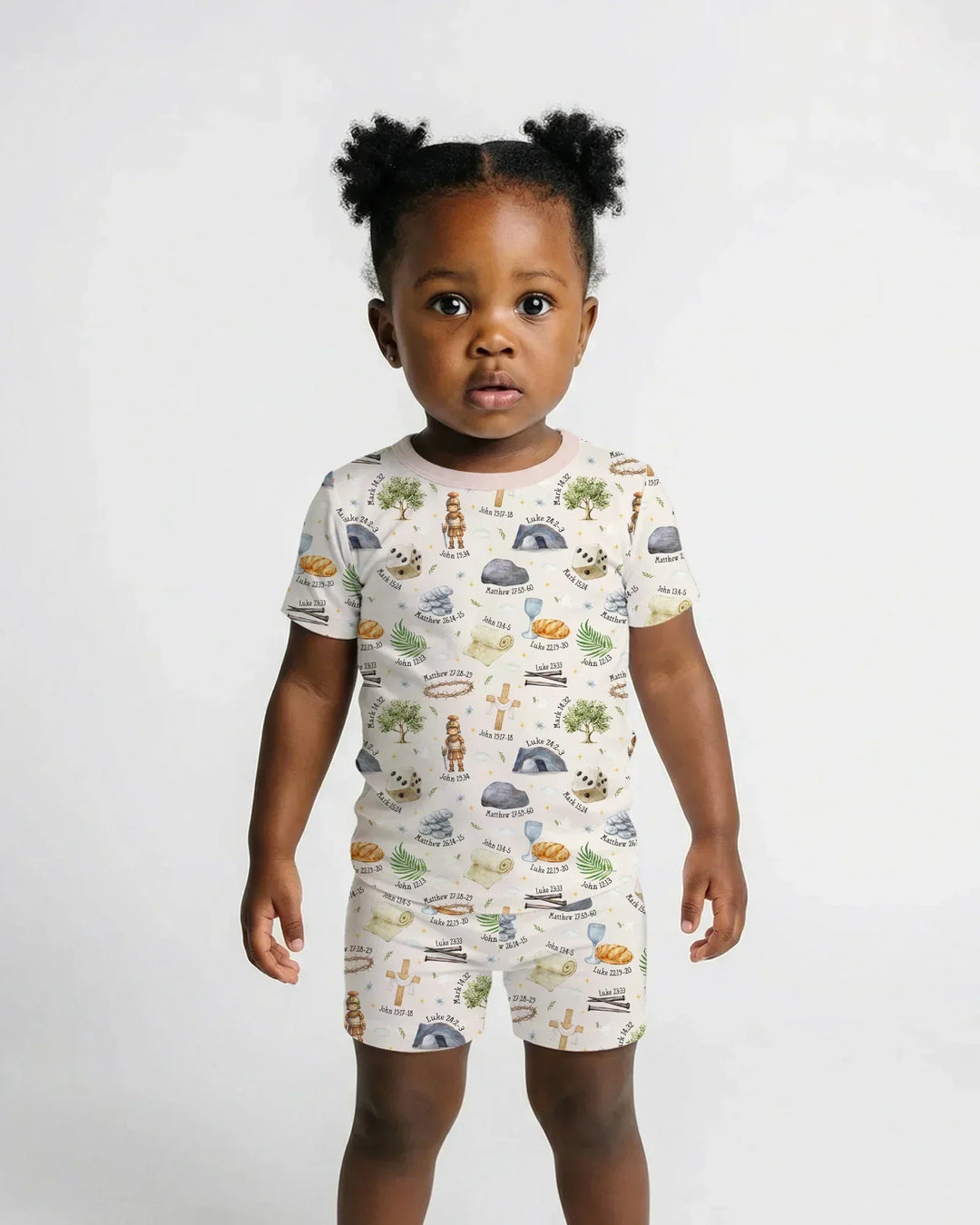 He Is Risen Family Matching Bamboo Two Piece Short Sleeve Shorts Pajama Set