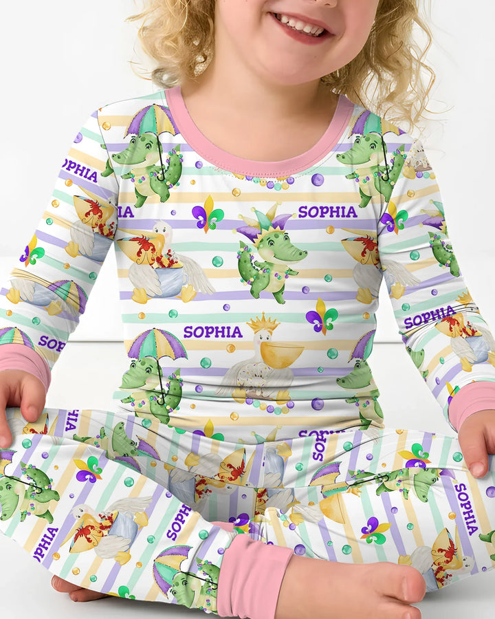 Zweiteiliges Langarm-Pyjama-Set mit Sommerfrüchten