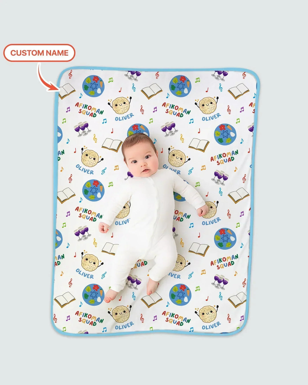 Custom Name Passover Afikoman Squad Bamboo Blanket