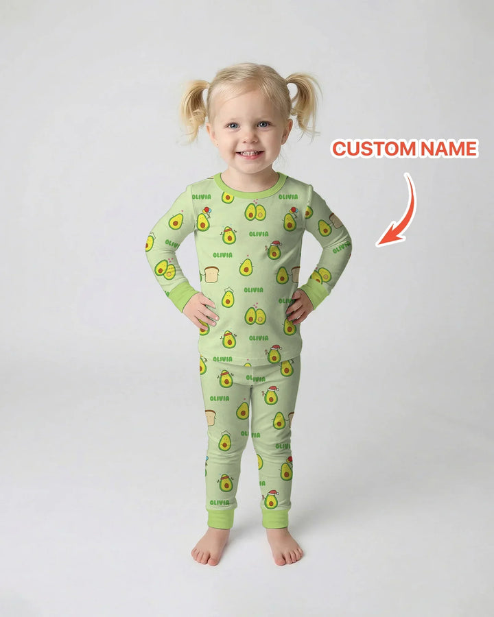 Zweiteiliges Langarm-Pyjama-Set mit Sommerfrüchten