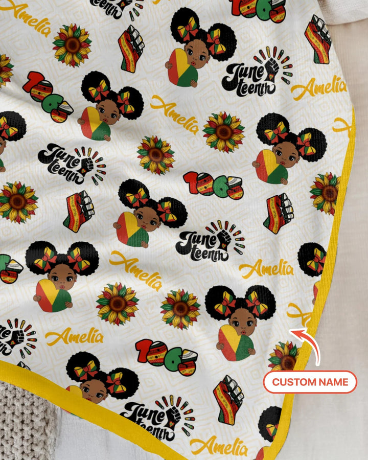 Custom Name Bloom in Freedom Bamboo Blanket