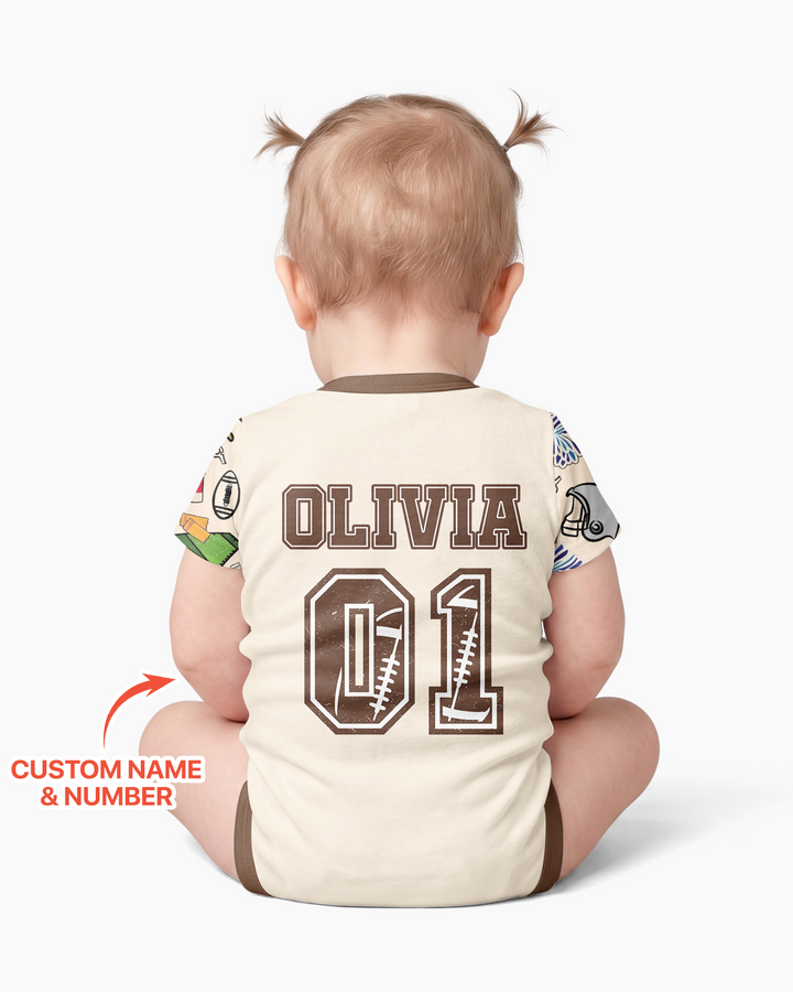 On Sundays We Watch Football With Daddy Family Matching Bamboo Bodysuit
