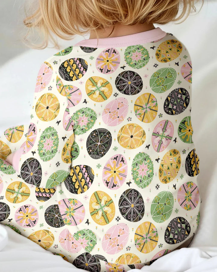 Zweiteiliges Langarm-Pyjama-Set mit Sommerfrüchten