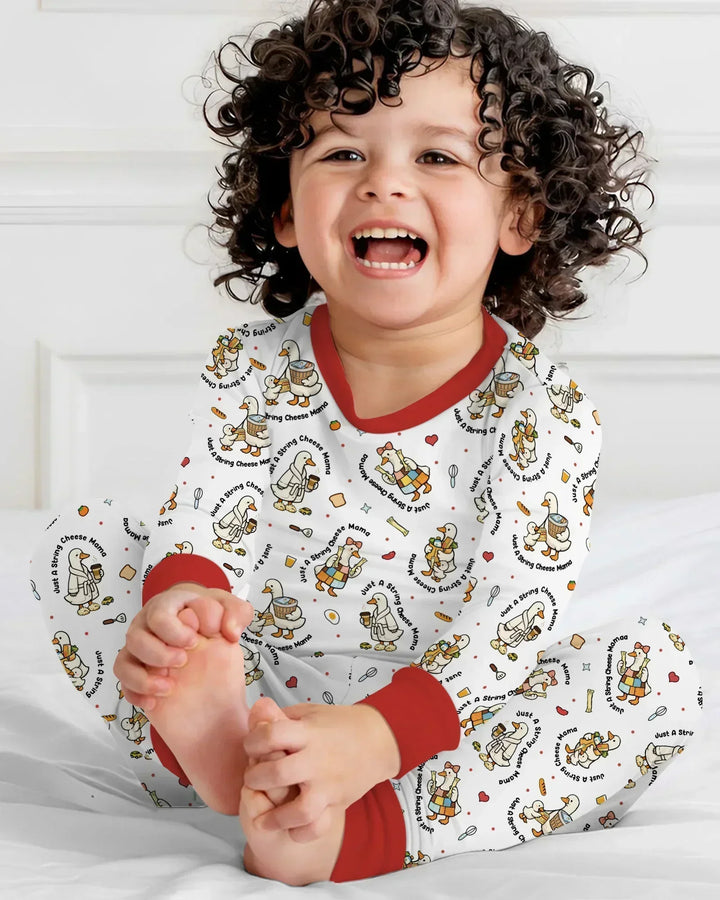 Zweiteiliges Langarm-Pyjama-Set mit Sommerfrüchten