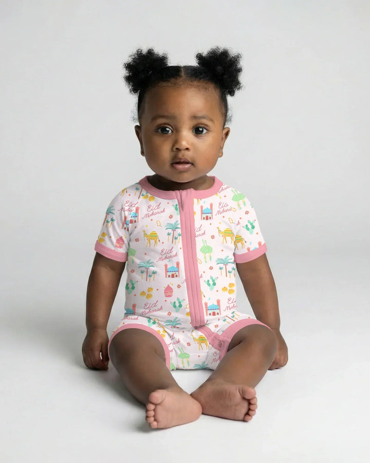Eid Mubarak Matching Family Bamboo Shorty Zippy