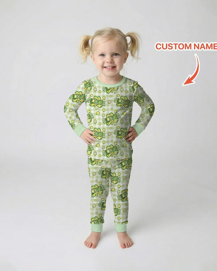 Zweiteiliges Langarm-Pyjama-Set mit Sommerfrüchten