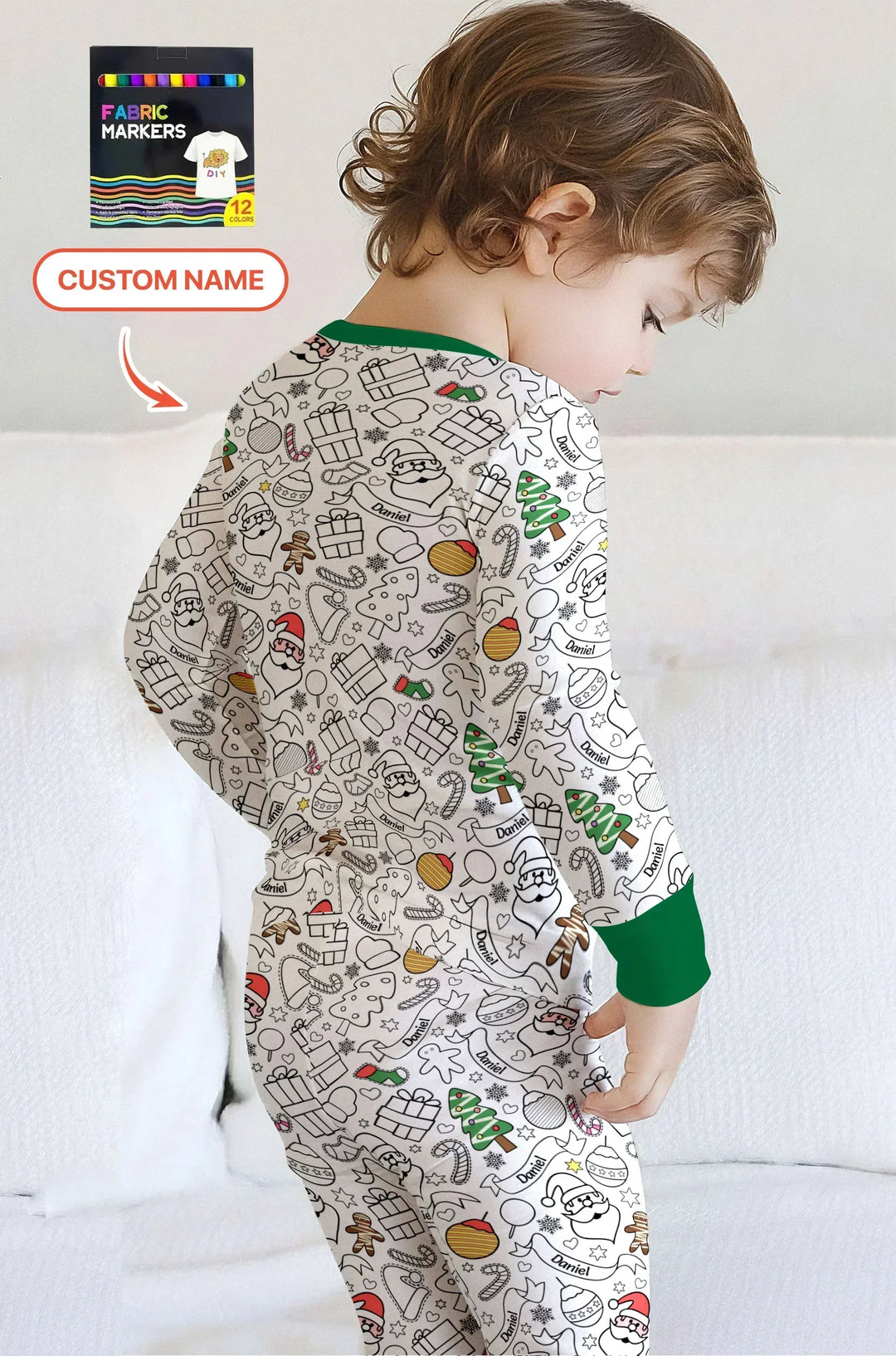 Zweiteiliges Langarm-Pyjama-Set mit Sommerfrüchten