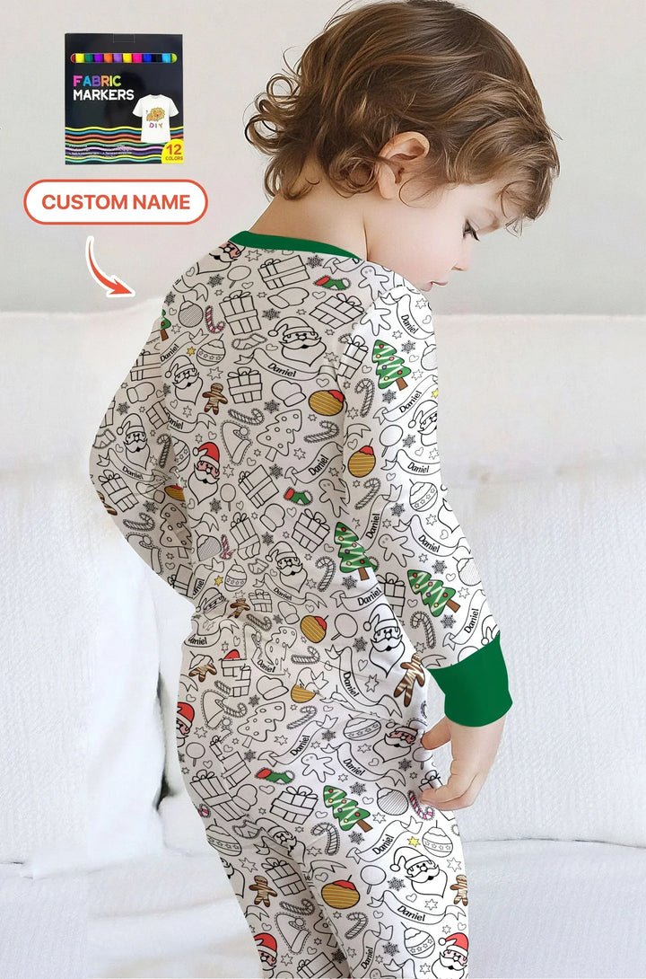 Zweiteiliges Langarm-Pyjama-Set mit Sommerfrüchten