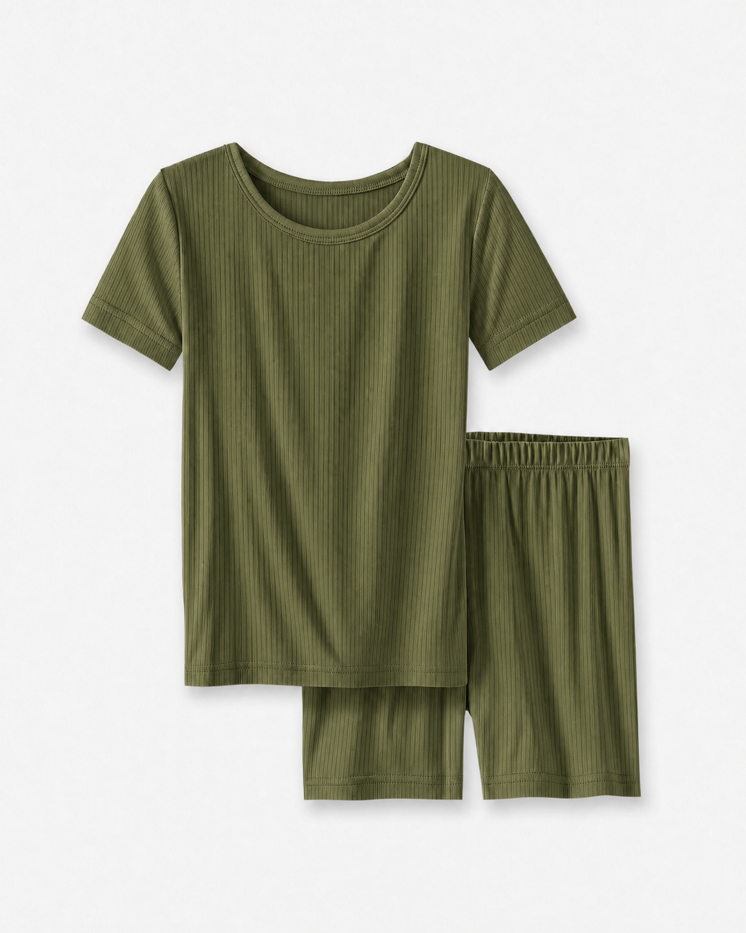 Ribbed Bamboo Two Piece Short Sleeve Short Pajama Set