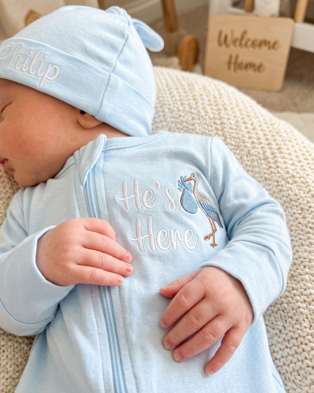 Gerippte Babykleidung mit individuellem Foto - Weich &amp; Skizzenhaft