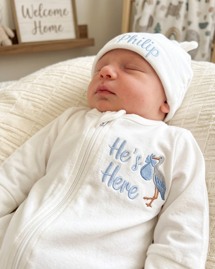 Gerippte Babykleidung mit individuellem Foto - Weich &amp; Skizzenhaft
