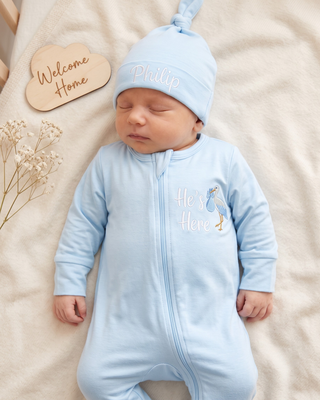Gerippte Babykleidung mit individuellem Foto - Weich &amp; Skizzenhaft