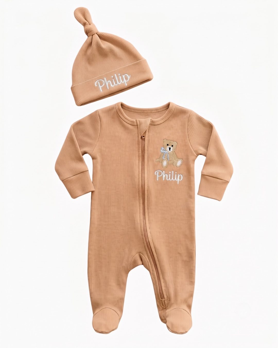 Gerippte Babykleidung mit individuellem Foto - Weich &amp; Skizzenhaft