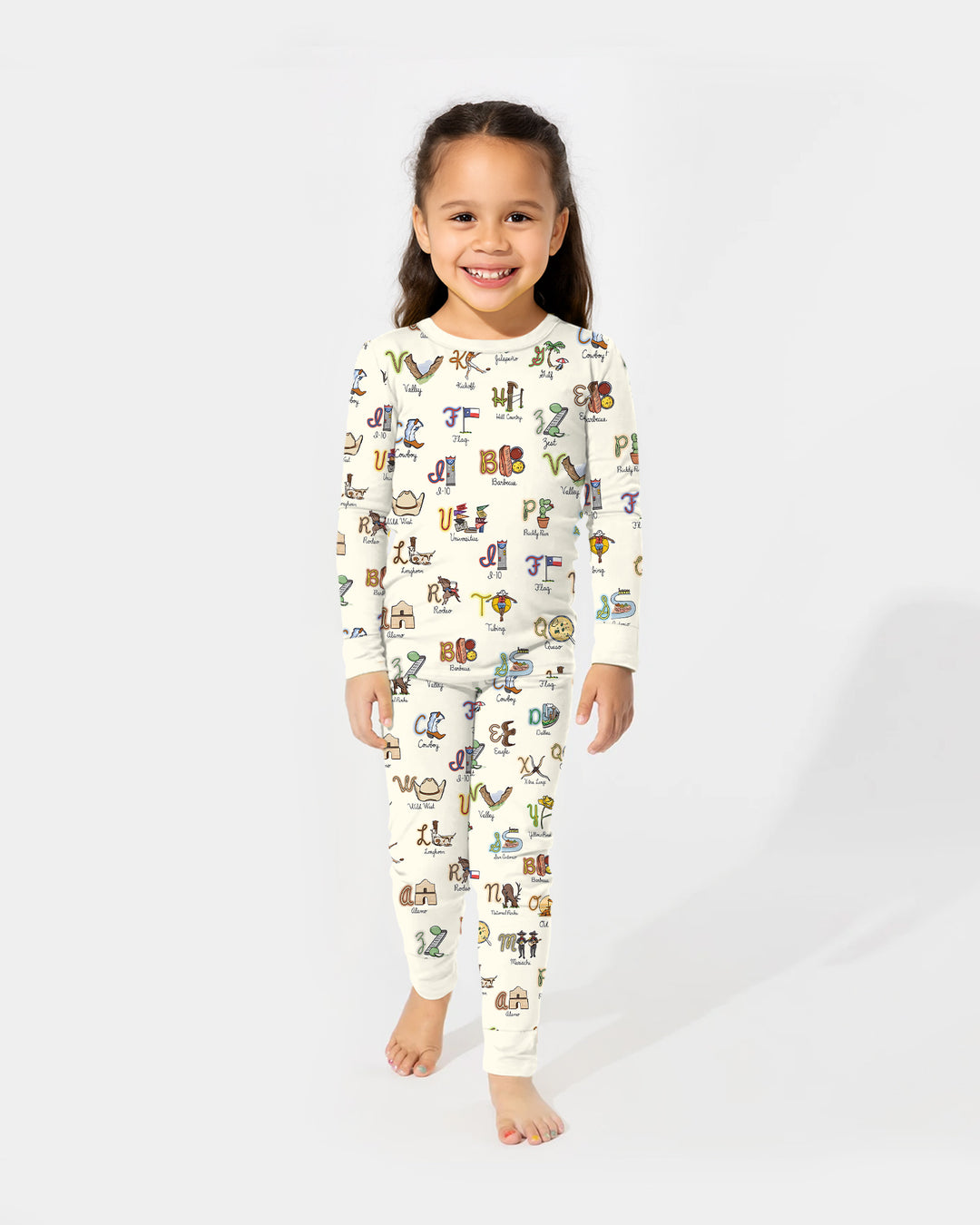 Zweiteiliges Langarm-Pyjama-Set mit Sommerfrüchten
