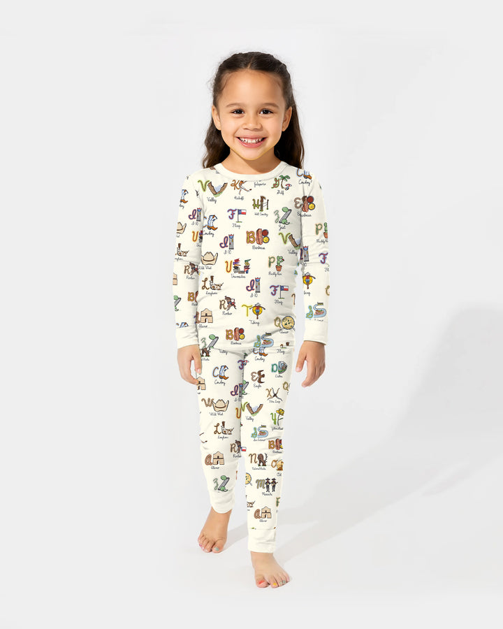 Zweiteiliges Langarm-Pyjama-Set mit Sommerfrüchten