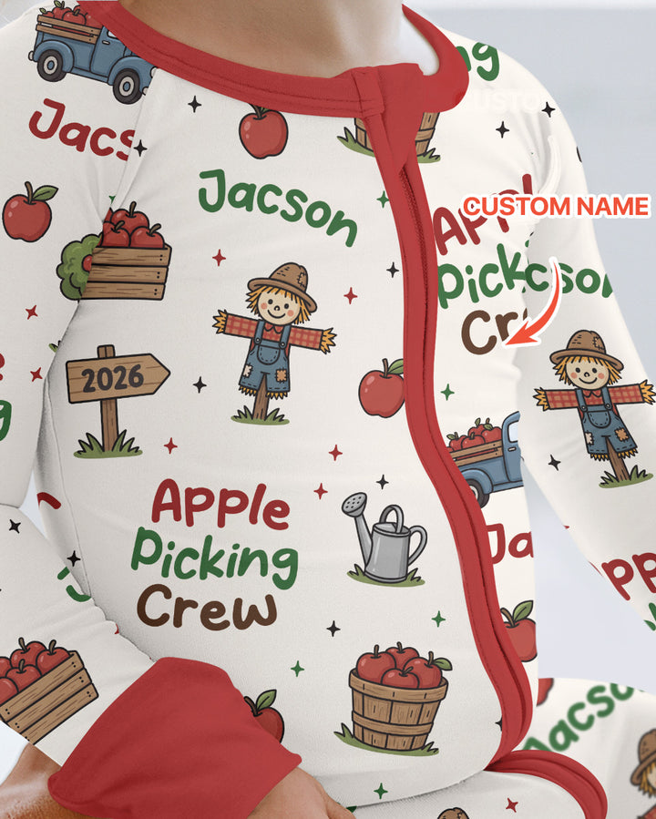 Custom Name Apple Picking Crew Bamboo Convertible Zippy