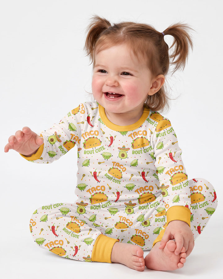 Funny Taco Bamboo Two Piece Long Sleeve Pajama Set