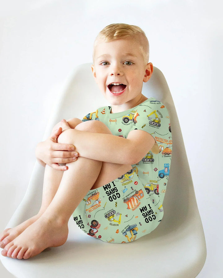Zweiteiliges Pyjama-Set mit kurzen Ärmeln und Shorts im Sommer-Design
