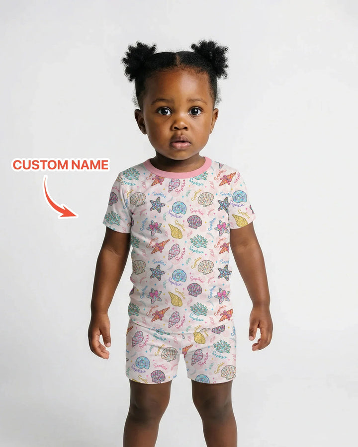 Zweiteiliges Pyjama-Set mit kurzen Ärmeln und Shorts im Sommer-Design
