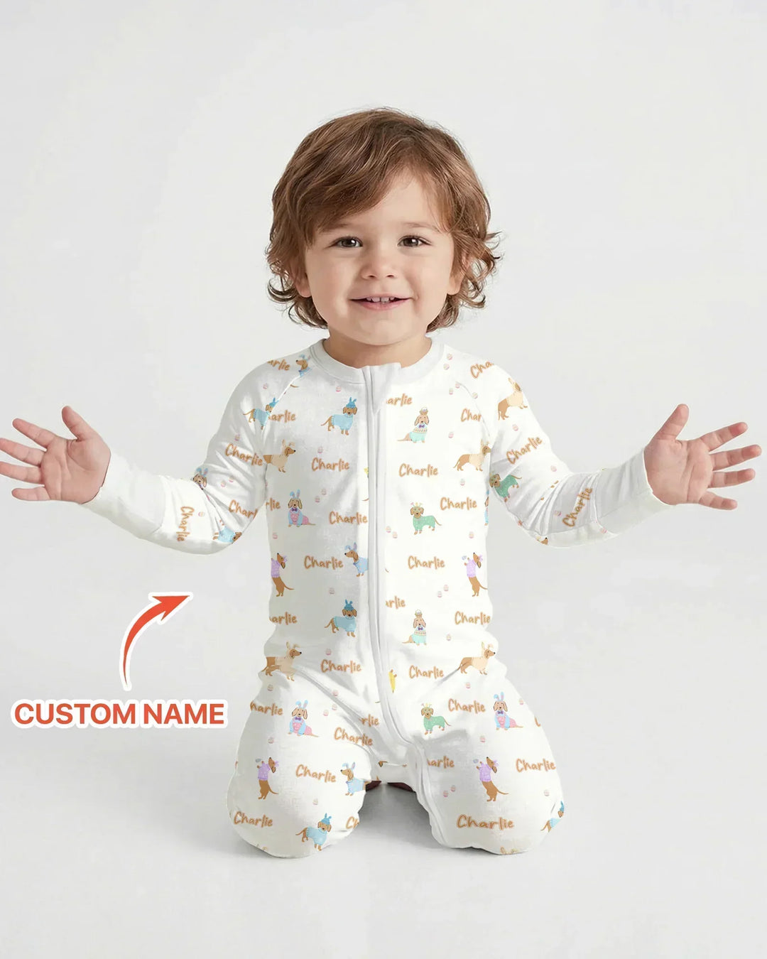 Custom Name Easter Dachshund Bamboo Convertible Zippy