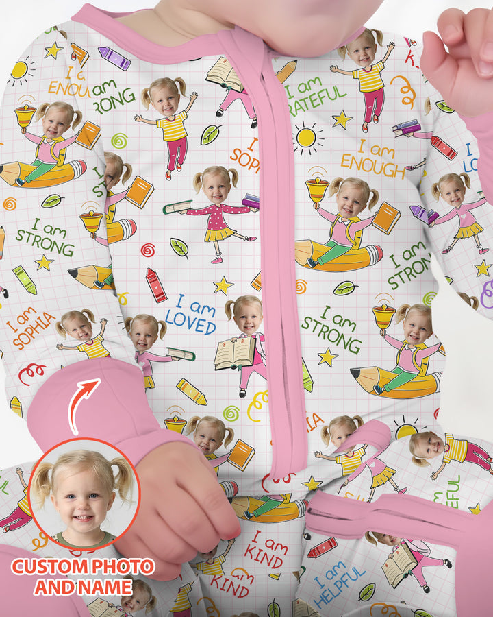 Gerippte Babykleidung mit individuellem Foto - Weich &amp; Skizzenhaft