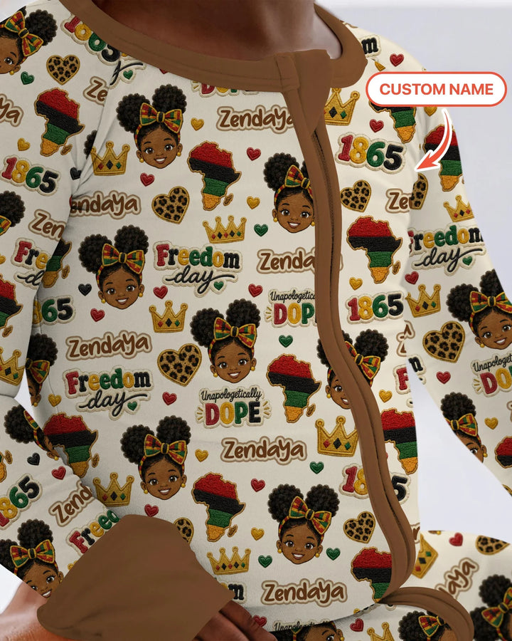 Custom Name Juneteenth Unapologetically Dope Bamboo Convertible Zippy