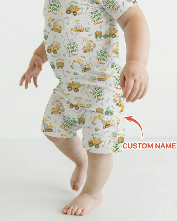 Zweiteiliges Pyjama-Set mit kurzen Ärmeln und Shorts im Sommer-Design