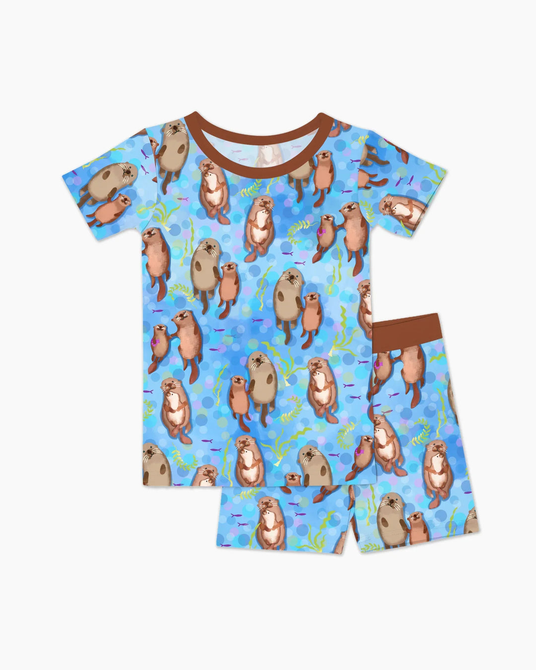 Template Zweiteiliges Pyjama-Set mit kurzen Ärmeln und Shorts