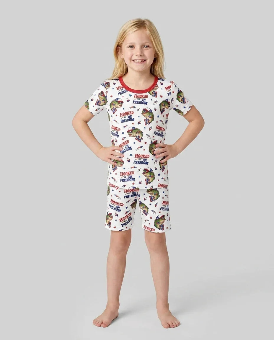 Schlafanzug-Set zweiteilig, kurze Ärmel, kurze Hose, Bambus
