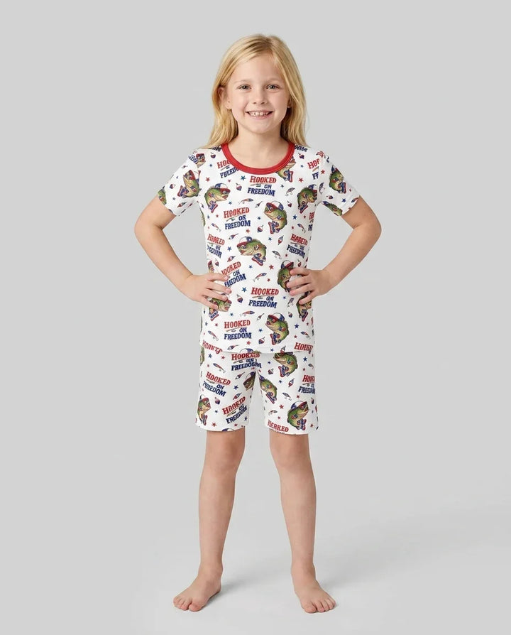 Schlafanzug-Set zweiteilig, kurze Ärmel, kurze Hose, Bambus