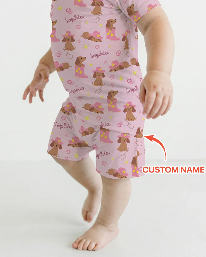 Zweiteiliges Pyjama-Set mit kurzen Ärmeln und Shorts im Sommer-Design