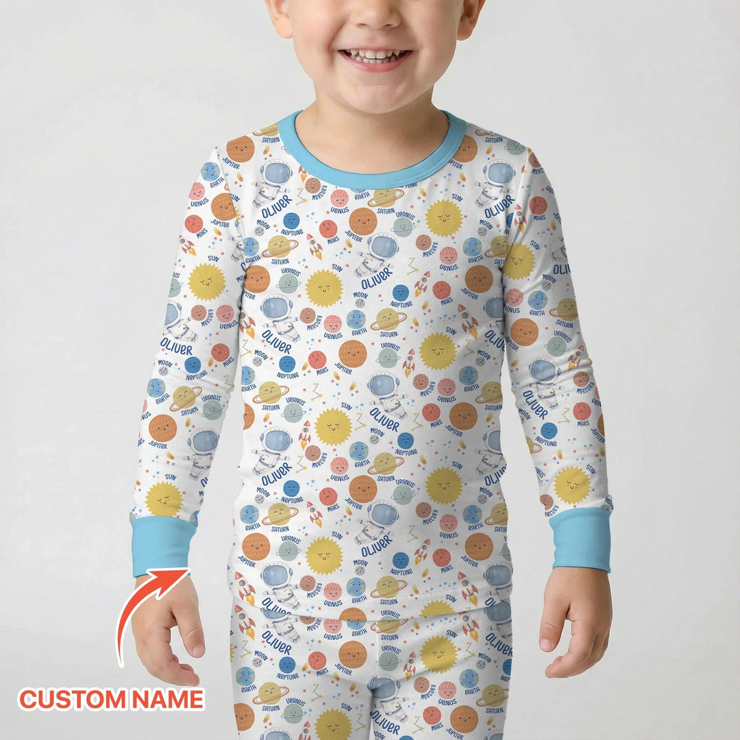 Zweiteiliges Langarm-Pyjama-Set mit Sommerfrüchten