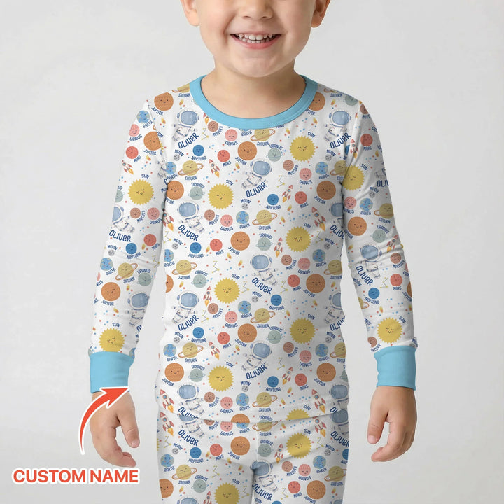 Zweiteiliges Langarm-Pyjama-Set mit Sommerfrüchten