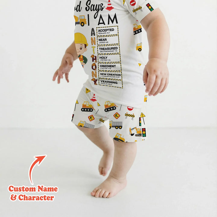 Zweiteiliges Pyjama-Set mit kurzen Ärmeln und Shorts im Sommer-Design