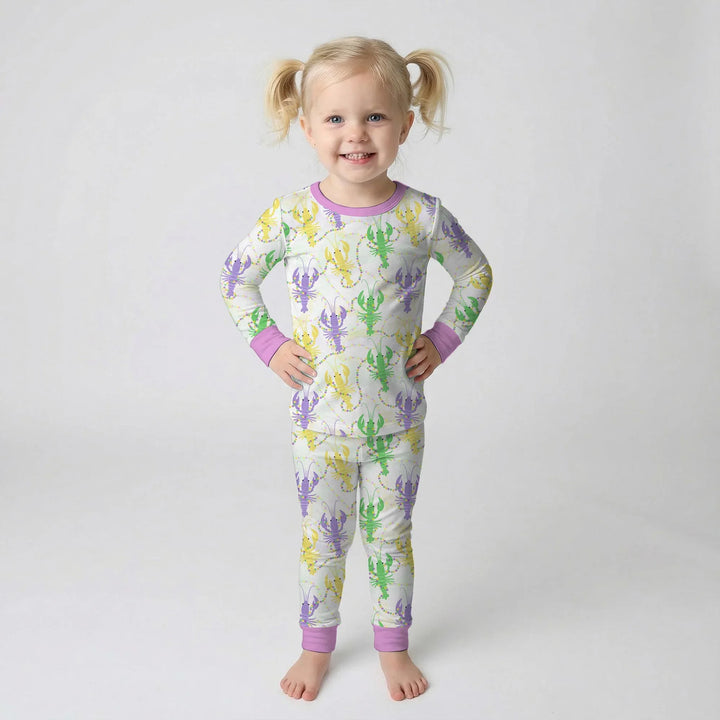Zweiteiliges Langarm-Pyjama-Set mit Sommerfrüchten
