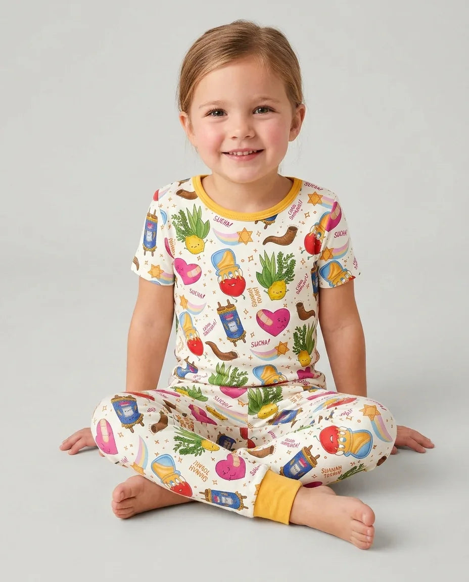 Zweiteiliges, kurzärmliges Pyjama-Set mit Marienkäfern