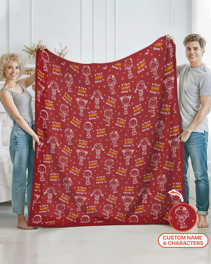 Custom Name "This Mommy Belongs To" Doodle Bamboo Blanket