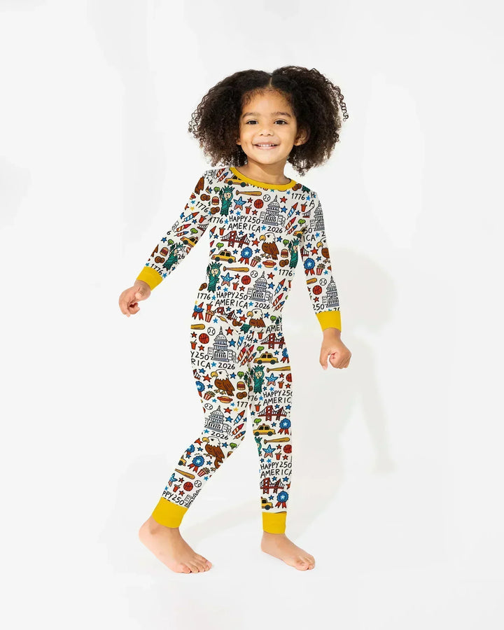 Zweiteiliges Langarm-Pyjama-Set mit Sommerfrüchten