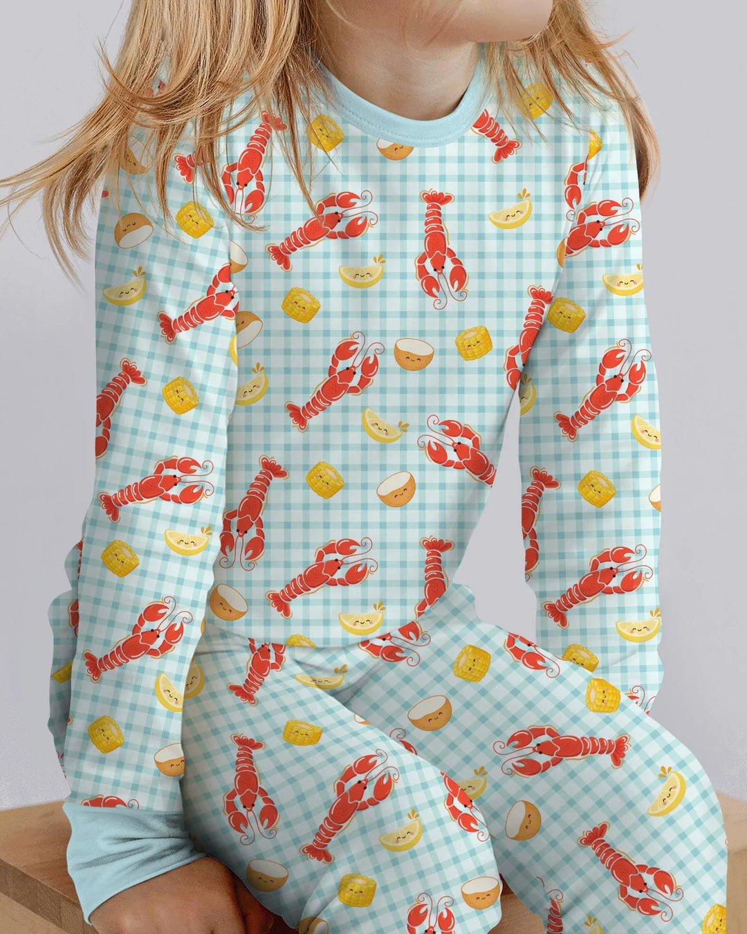 Zweiteiliges Langarm-Pyjama-Set mit Sommerfrüchten